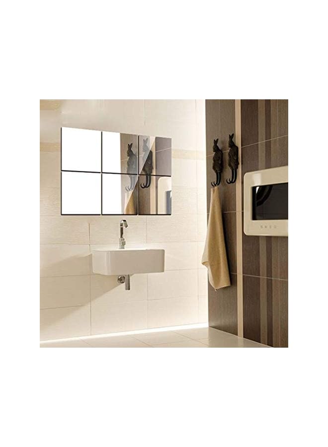 Zaboon Pieces Square Mirror Tile Wall Stickers Set Mosaic Wall Paper Bathroom Decoration - Image 4