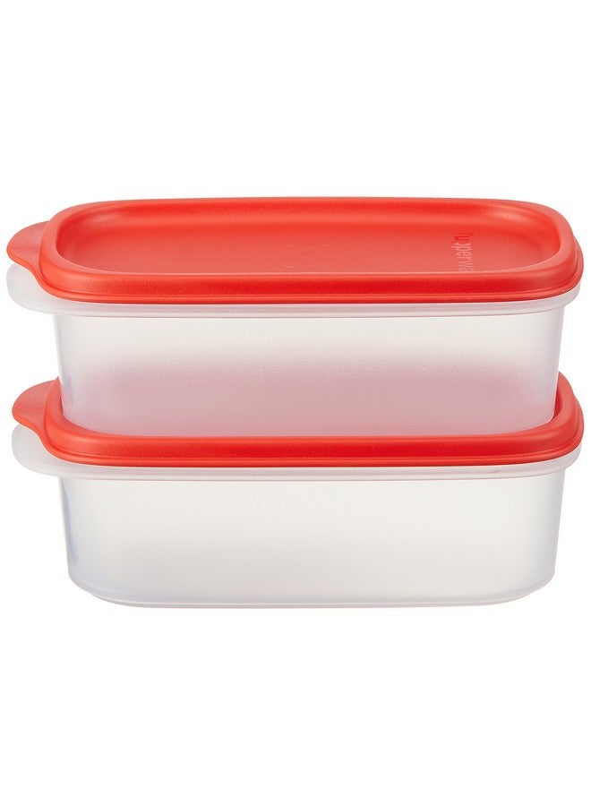 Tupperware طقم حاويات تخزين ذكية من توبراير بلاستيك (2، 500 مل)، أحمر، شفاف