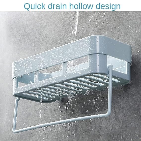 Treeneral Pack of 2 Self-Adhesive Plastic Bathroom Rack, Bathroom Shelf Organizer, Wall Mounted Shelf, Bathroom Hardware and Accessories, Storage Racks Kitchen Bathroom Accessories Rack Shel - Image 5