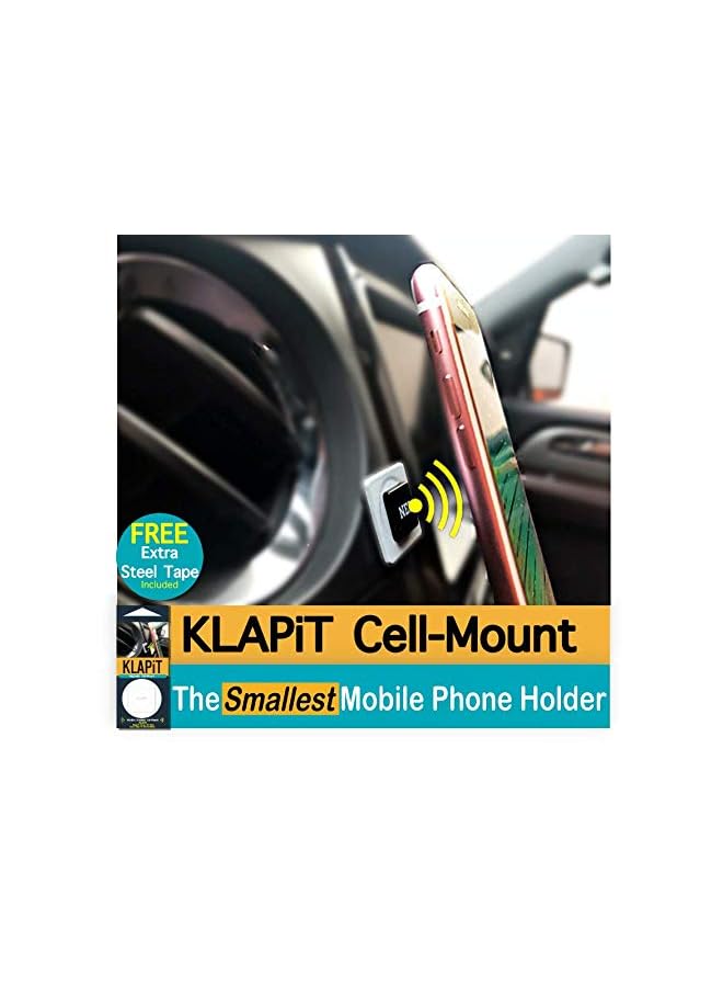 KLAPiT CELL MOUNT Universal Magnetic Phone Holder for Car, Home, and Office Measuring 1 Inch, Holds All Phones on Dashboard, Desk, Tiles, Walls, and Glass Easy Use - Image 4