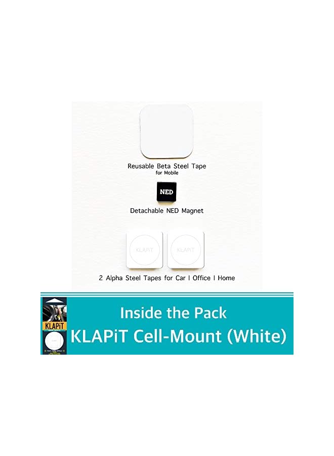 KLAPiT CELL MOUNT Universal Magnetic Phone Holder for Car, Home, and Office Measuring 1 Inch, Holds All Phones on Dashboard, Desk, Tiles, Walls, and Glass Easy Use - Image 3