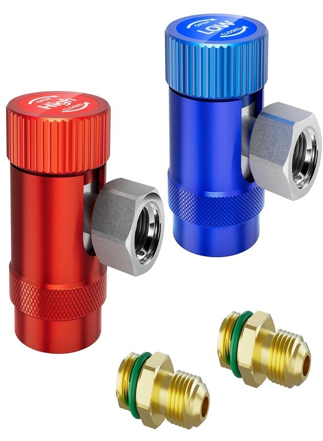 HTOMT R1234yf Quick Couplers Adapter, Adjustable High/Low Side R1234yf Manual Couplers Connector Adapters Replacement for Car AC System Evacuation Recharging Set of 2 - Image 1