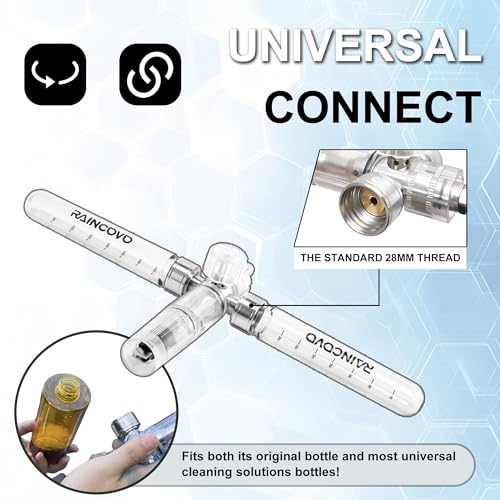 Raincovo Dual Pure Pro Foam Cannon for Pressure Washer, Dual-Bottle Mini Soap Cannon for Pre-Wash and Main Wash, No Dilution Foam Sprayer with 1/4 Inch Quick Connector, Additional 1.1mm Orifice Nozzle - Image 4