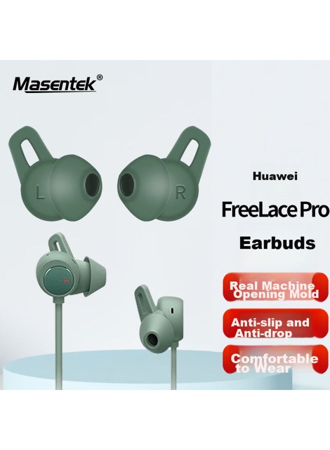 Masentek Es22 Compatible With Huawei Freelace Pro Bluetooth Earphones, Ear Tips And Earbuds, Huawei Soft Silicone Covers Replacement Accessories, Sports Anti-slip, Green Small Size, 1 Pair - Image 1