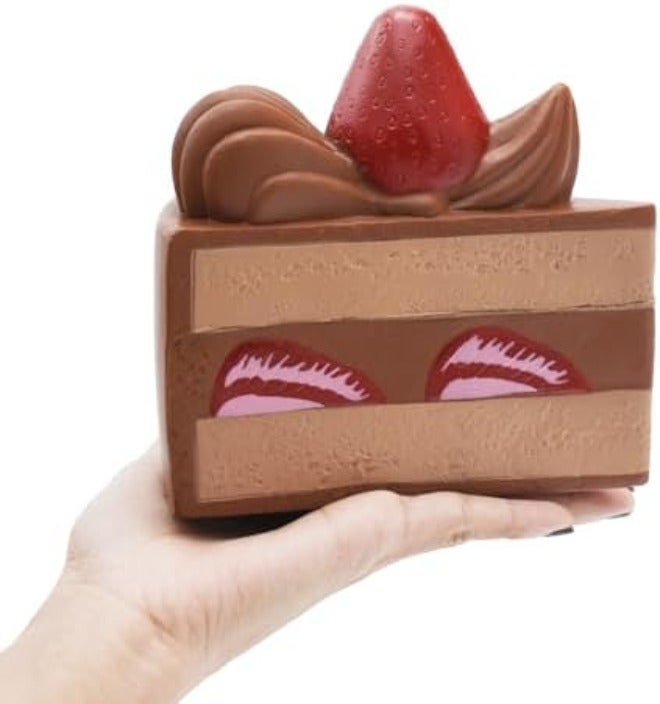 Kiibru Strawberry Shortcake Squishy Birthday Cake Squeeze Colossal Slow Rising Squishies Scented Toy Gift (Chocolate) - Image 5