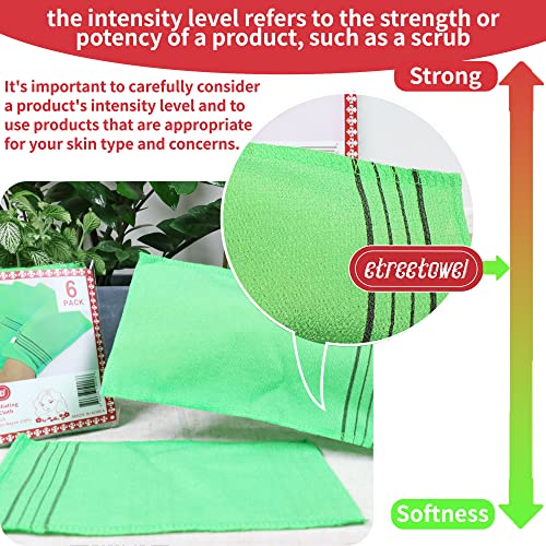 etreetowel Extra Large Size 9.9" x 5.5" (6 PCs) Korean Asian Exfoliating Bath Washcloths Mitt Scrub for Body washcloth Glove Viscose Rayon Towel for Soft Skin Korea Made - Image 3