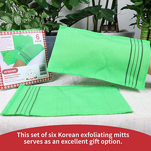 etreetowel Extra Large Size 9.9" x 5.5" (6 PCs) Korean Asian Exfoliating Bath Washcloths Mitt Scrub for Body washcloth Glove Viscose Rayon Towel for Soft Skin Korea Made - Image 5