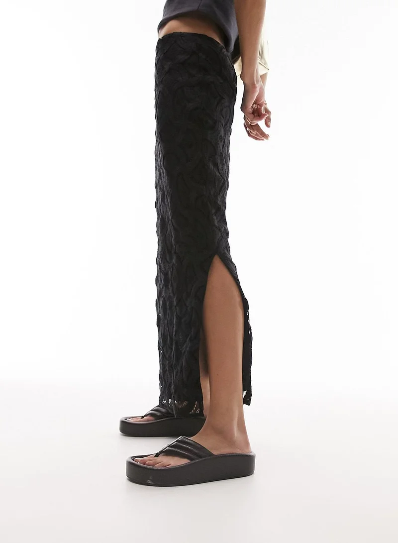TOPSHOP Lace Detail Maxi Skirt
