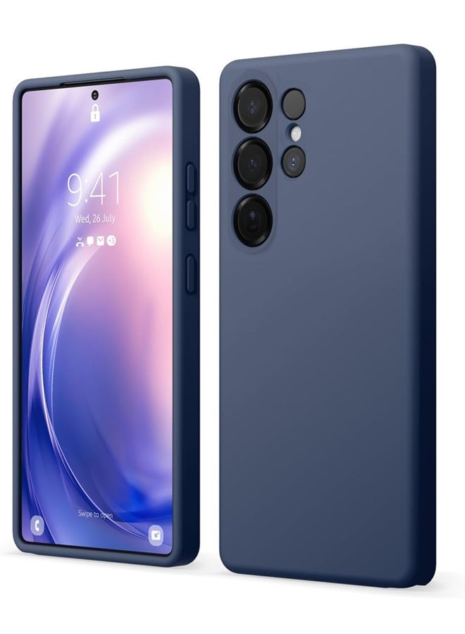 جراب سامسونج جالاكسي S25 ألترا، جراب رفيع من السيليكون السائل، مقاوم للصدمات والسقوط، مقاوم للاصفرار والخدش، لهاتف سامسونج S25 ألترا، أزرق. - Image 1