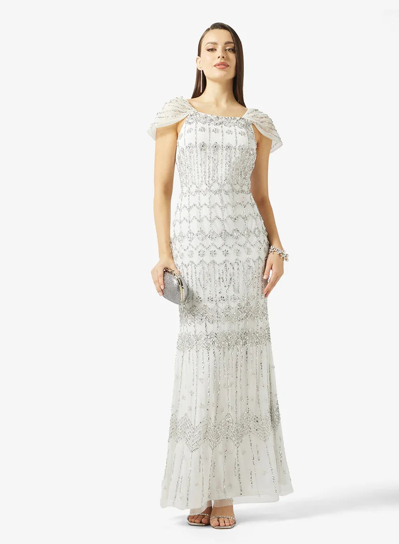 Namshi x  Bead Embellished Evening Gown for Women | Best Price UAE