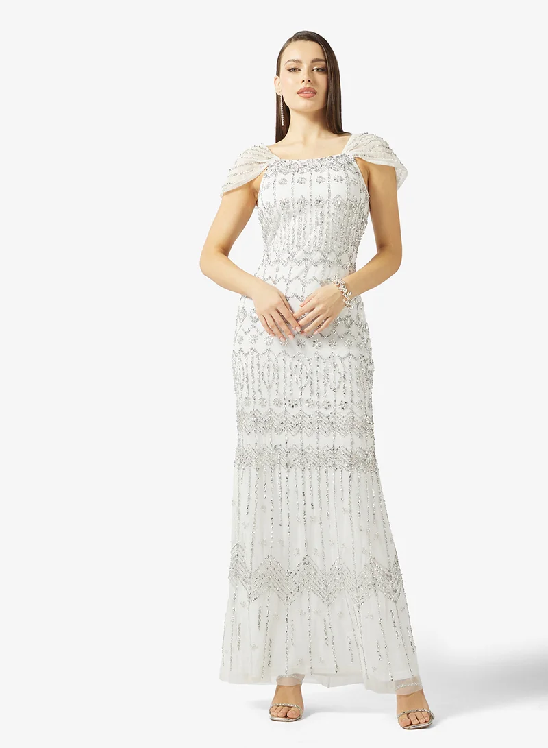 Bead Embellished Evening Gown