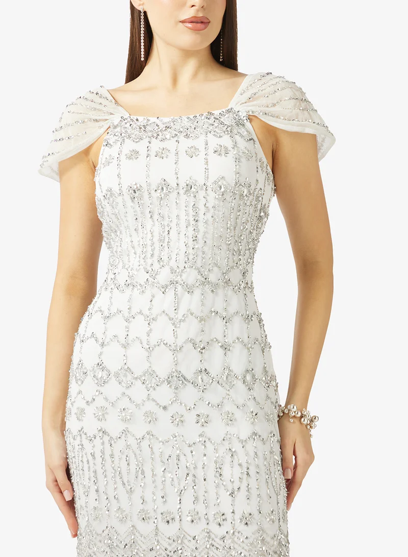 Namshi x  Bead Embellished Evening Gown for Women | Best Price UAE