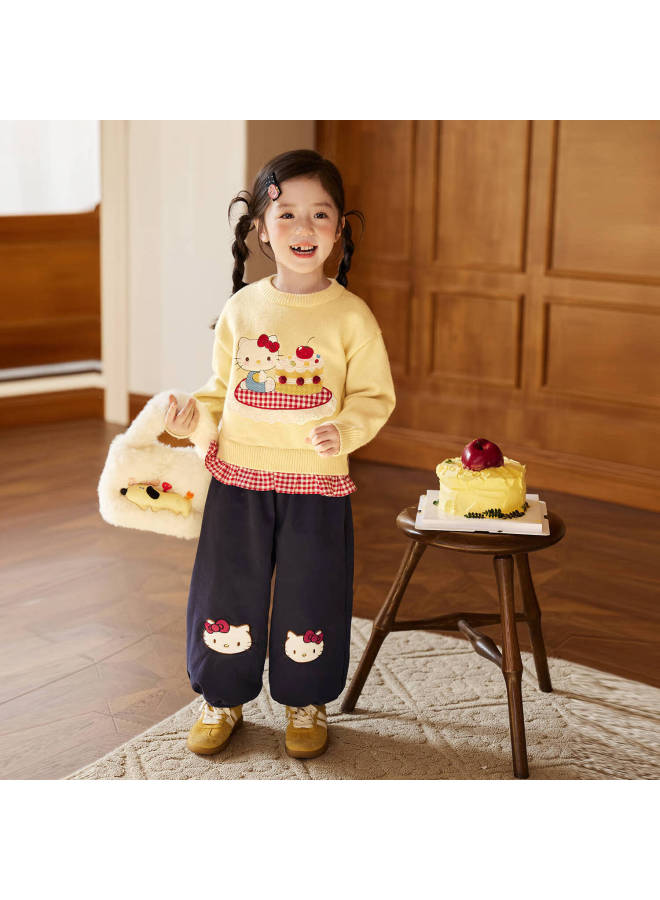 Luson Little O Baby Okids Girls Fleece-lined Pants Winter New Girls Jogger Lantern Pants For Kindergarten - Image 3