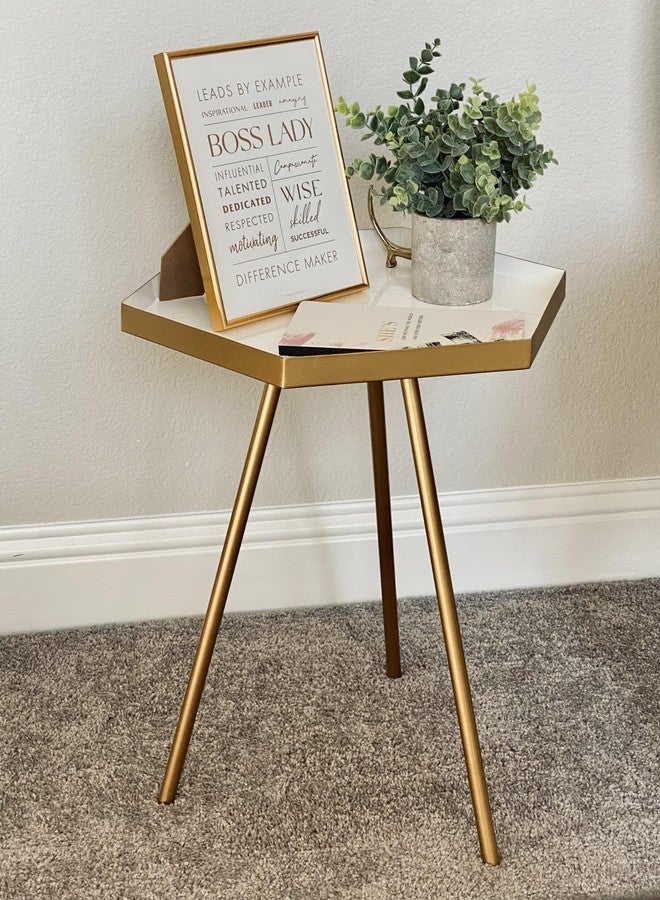 Merry Expressions Boss Lady Desk and Wall Art with Metal Frame - Office Décor, Boss Lady Gift with Quote - Gold 12" x 9" - Image 5