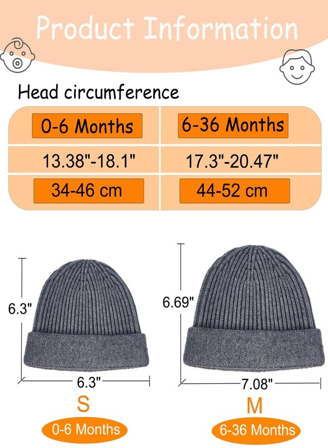 vidsel 2pcs Baby Beanie Toddler Winter Hat Boys Girls Infant Beanies, Wool Warm Kids Children Newborn Knit Cuffed Cap - Image 3