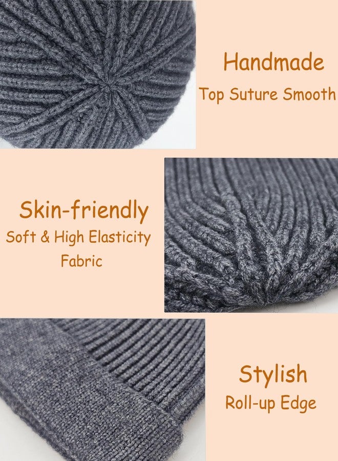 vidsel 2pcs Baby Beanie Toddler Winter Hat Boys Girls Infant Beanies, Wool Warm Kids Children Newborn Knit Cuffed Cap - Image 4