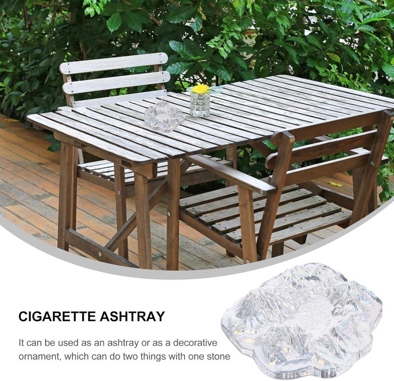 Generic Mountain Shaped Glass Ashtray Cigarette Butt Container Nordic Creative Colorful Ice Sculpture Style Home and Office Decoration - Image 4