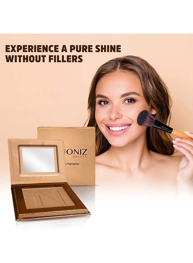 NONIZ BEAUTY Powder Highlighter - Metallic Shimmer Highlighting Makeup Powder - Highly Pigmented - (Rose Gold) - Image 4