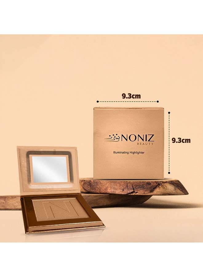 NONIZ BEAUTY Powder Highlighter - Metallic Shimmer Highlighting Makeup Powder - Highly Pigmented - (Rose Gold) - Image 5