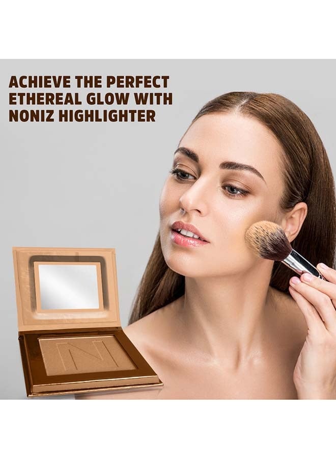 NONIZ BEAUTY Powder Highlighter - Metallic Shimmer Highlighting Makeup Powder - Highly Pigmented - (Rose Gold) - Image 3