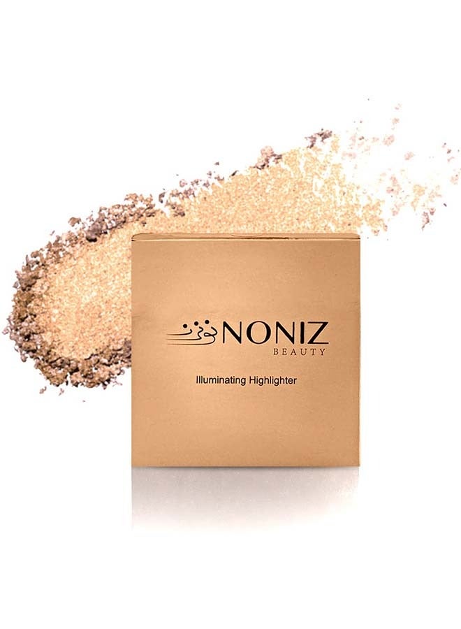 NONIZ BEAUTY Powder Highlighter - Metallic Shimmer Highlighting Makeup Powder - Highly Pigmented - (Rose Gold) - Image 2