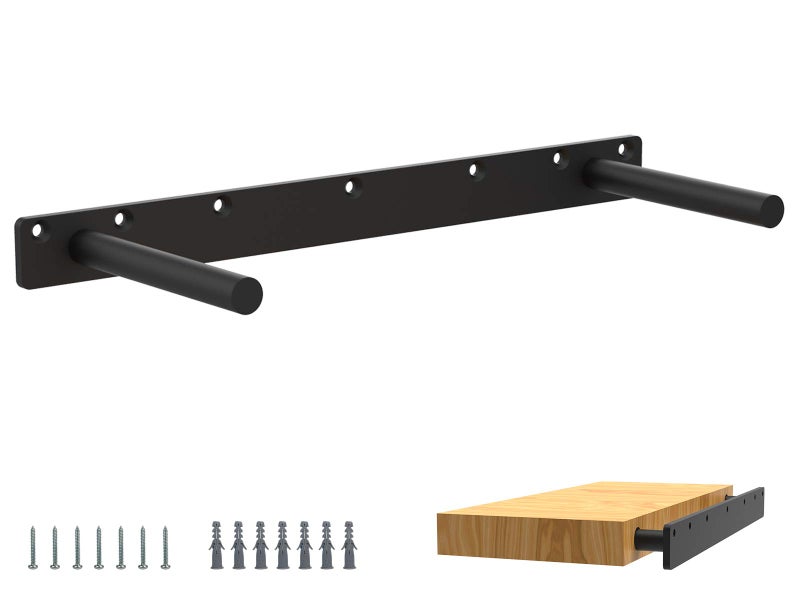 Kunzye 17 Inch Heavy Duty Blind Wall Mount Floating Shelf Bracket - Hidden Shelf Bracket with 150 LB Weight Capacity -3/4 Inch Solid Steel Support Rods - Image 1