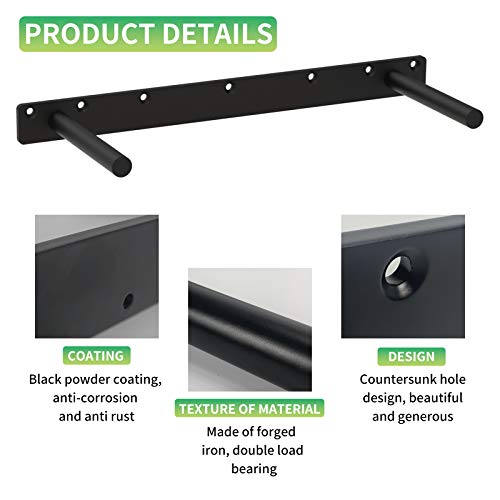 Kunzye 17 Inch Heavy Duty Blind Wall Mount Floating Shelf Bracket - Hidden Shelf Bracket with 150 LB Weight Capacity -3/4 Inch Solid Steel Support Rods - Image 3