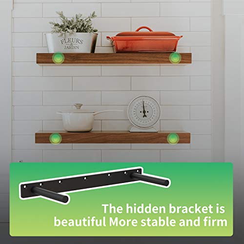 Kunzye 17 Inch Heavy Duty Blind Wall Mount Floating Shelf Bracket - Hidden Shelf Bracket with 150 LB Weight Capacity -3/4 Inch Solid Steel Support Rods - Image 5