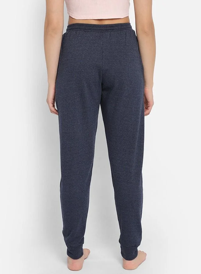 كلوفيا Clovia Chic Basic Cuffed Joggers in Navy - Knit