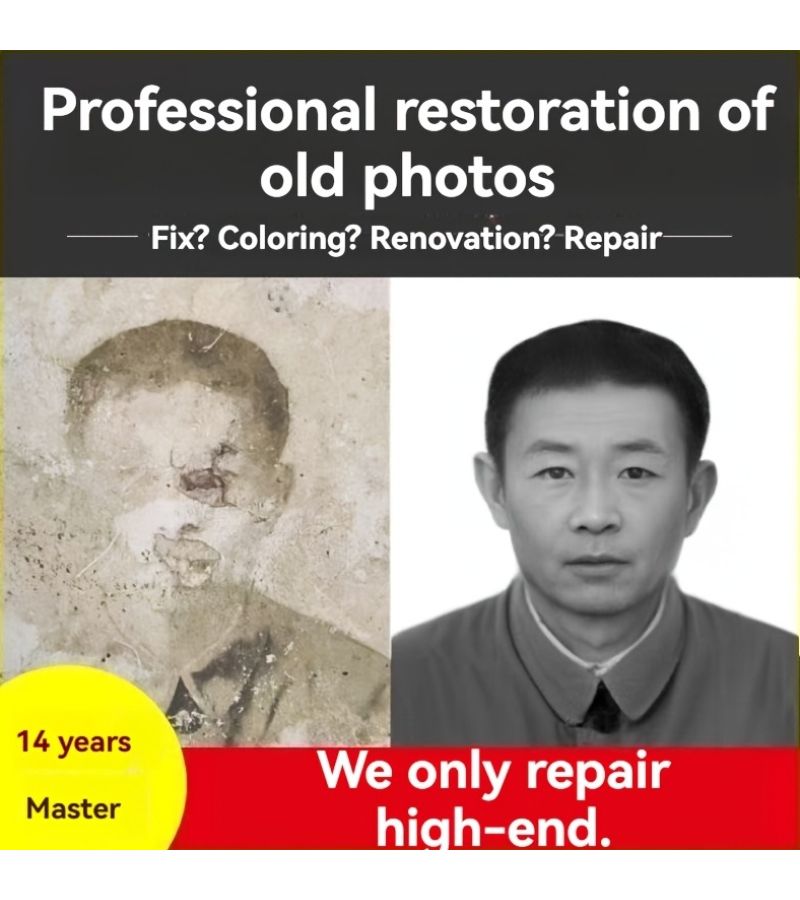 Old Photo Restoration Service Upgrade Repair 6 Inch Relive Beautiful Moments Special Gift - Image 2