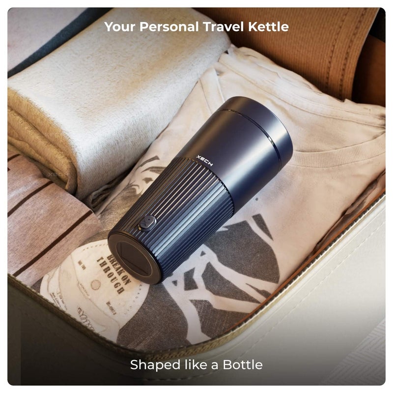 Xech غلاية كهربائية محمولة 700 مل | غلاية سفر صغيرة مع غلي سريع، جسم ABS بارد الملمس، غلايات شاي وقهوة ووجبات سريعة 500 واط | غلاية ماء ساخن ميني (هايدروبويل برو) (أزرق) - Image 3