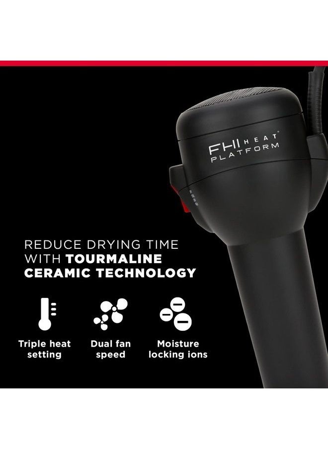 FHI Heat - Platform All-In-One Blow Out Handle Less Hair Dryer with Attachment Set, Comb, Concentrator & Diffuser, Black - Image 1