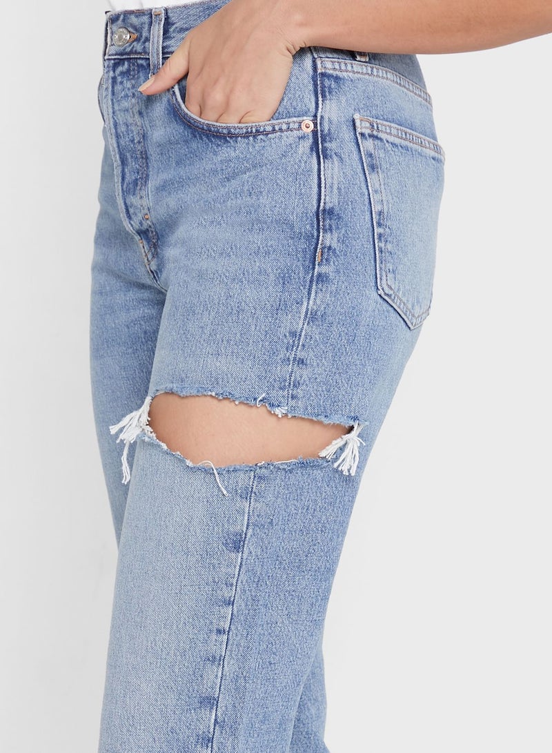 توب شوب جينز بتفاصيل ممزقة - Image 3