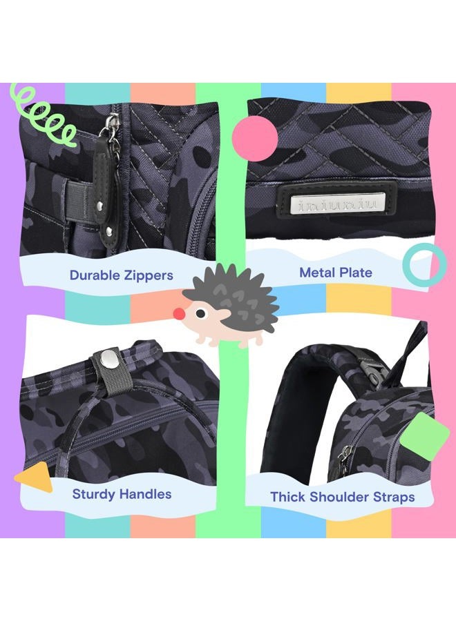 iniuniu Diaper Bag Backpack, 4 in 1 kit Large Unisex Baby Bags for Boys Girls, Waterproof Travel Back Pack with Diaper Pouch, Washable Changing Pad, Pacifier Case and Stroller Straps, Camo - Image 5