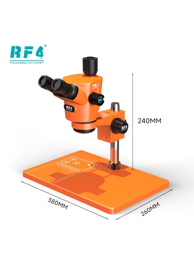RF4 I17 Orange High Precision Trinocular Optical Microscope LED Illumination for Mobile Phone Repair PCB Inspection Micro - Image 3