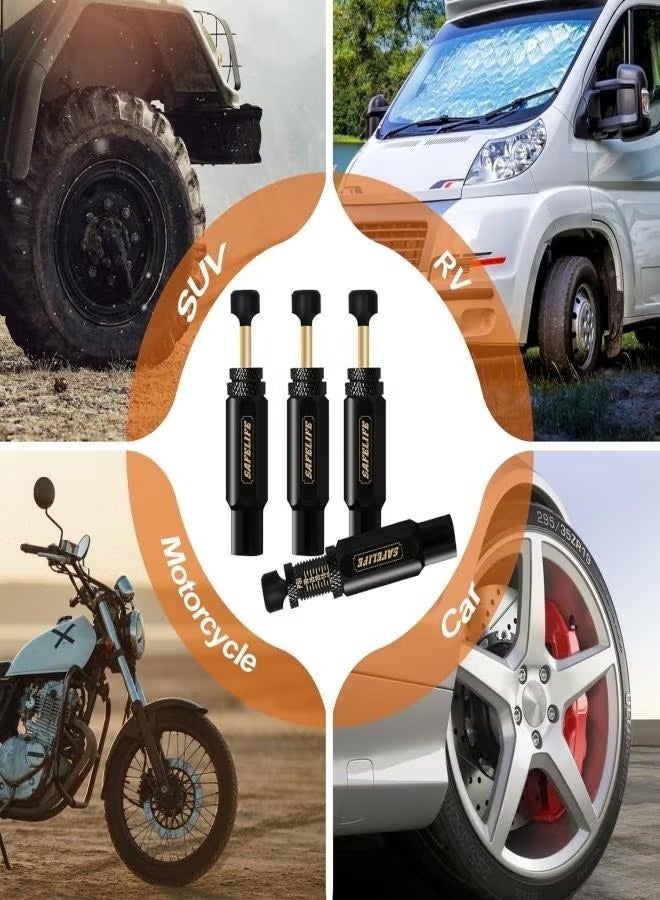 Adjustable Auto-Stop Tire Deflator Valve Kit, 10-30 PSI Air Down Tool Offroad Accessories, 4 Pcs - Image 3