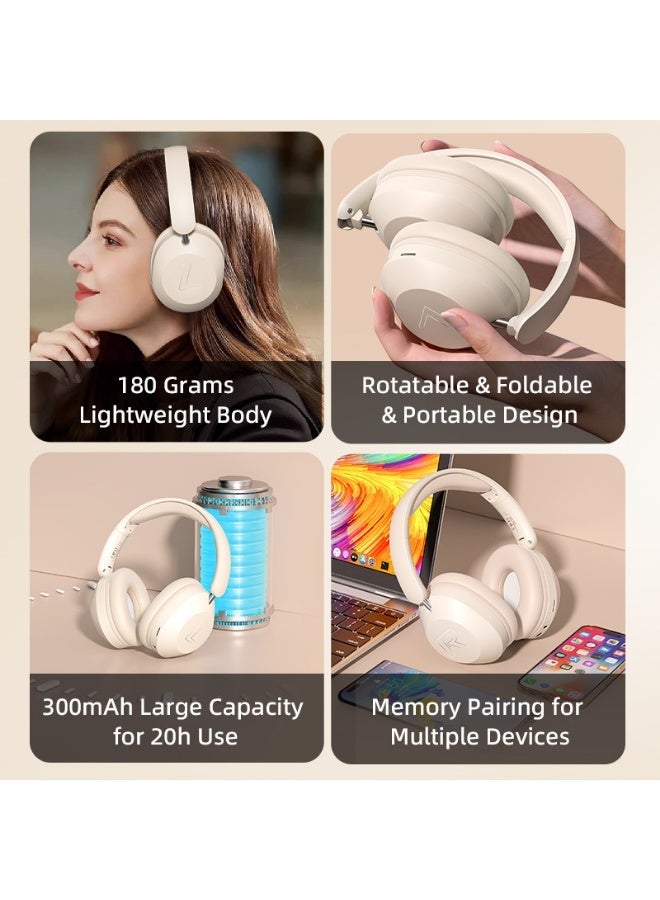caijin Head-mounted Bluetooth headset, foldable wireless Bluetooth headset, no sound leakage wireless gaming headset, Hi-Fi stereo sports headset, long battery life, compatible with mobile phones, computers, iPads, etc - Image 3