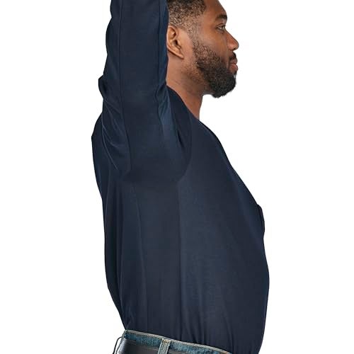 Bulwark FR Bulwark Men's Lightweight FR Long Sleeve T-Shirt, Navy, Large - Image 5