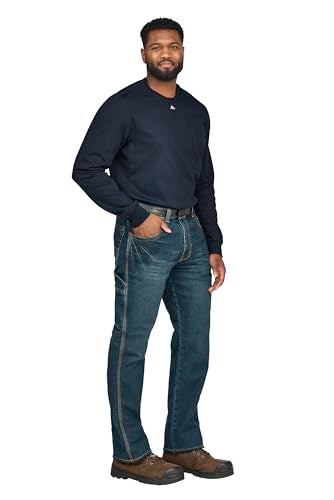 Bulwark FR Bulwark Men's Lightweight FR Long Sleeve T-Shirt, Navy, Large - Image 3