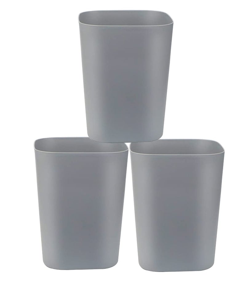 Besli 2 Gallon Small Trash Can Garbage Can Wastebasket for Bathroom Bedroom Kitchen OfficePack of 3 Gray