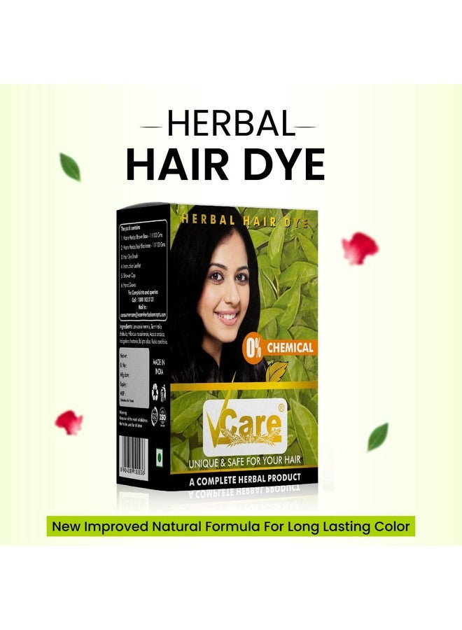 VCare VCare Natural Herbal Hair Dye Powder for Men and Women|Apply for Dry Hair & Beard With Brushes, Shower caps and Gloves|100% Organic Henna Black Dye Hair Color Boost Shine and Hair Growth-200g - Image 2