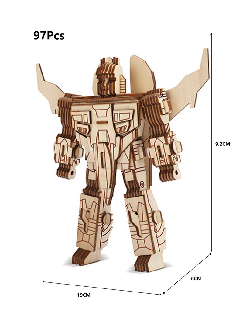 Children's Educational Toy Laser Wooden 3D Assembly Model Robot(Red Spider 97Pcs) - Image 2