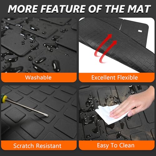 powoq 7 Seat Cargo Mat Compatible with 2020-2025 Kia Telluride Trunk Mat Cargo Liner TPE 2nd Backrest Liner Back Seat Protector Replacement for 2020-2025 Kia Telluride Accessories - Image 5