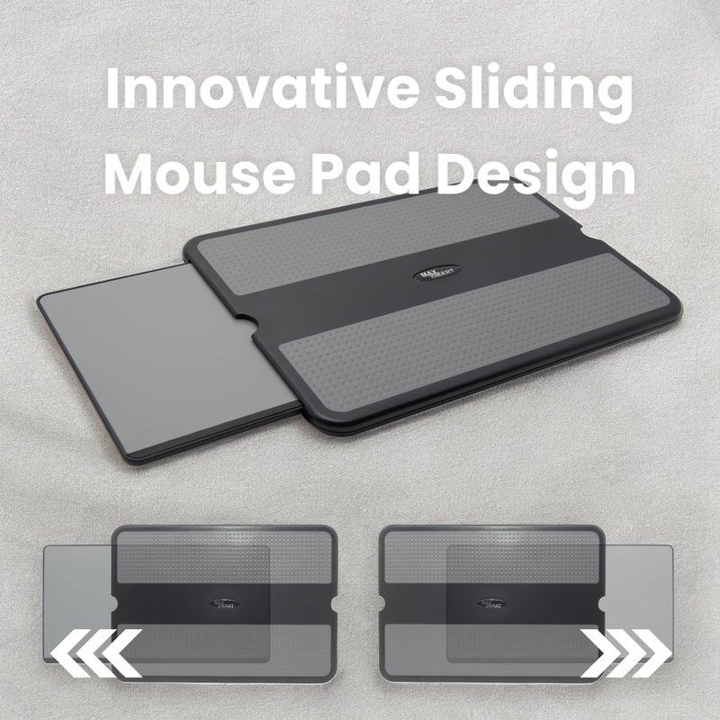 MAX SMART Portable Laptop Lap Pad, Laptop Desk with Retractable Mouse Tray, Sturdy Stable Work Surface for Bed Sofa Couch or Travel - Image 3