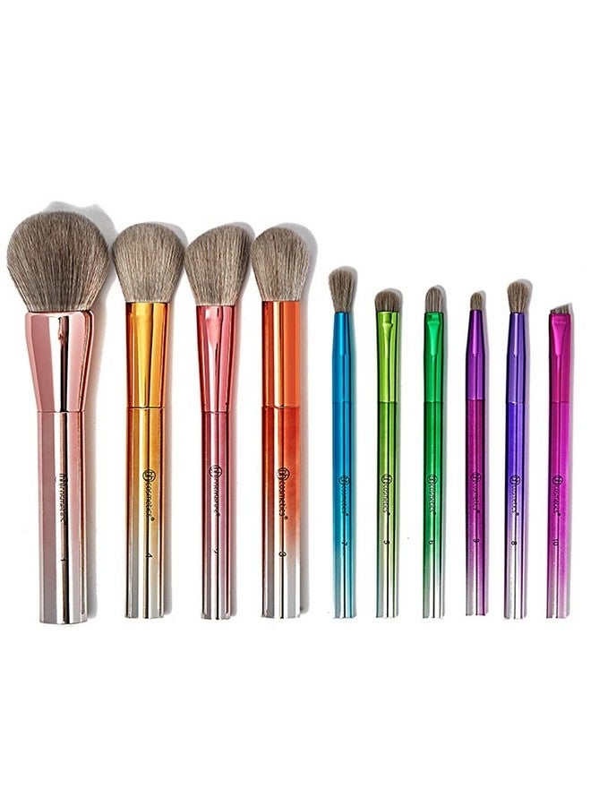 BH STUDIO PRO Take Me Back To Brazil - 10 Piece Brush Set Premium Cosmetic Makeup Brush Set For Foundation Blending Blush Concealer Eye Shadow - Image 1