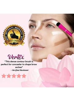 VERTEX W Brush Kit Thin Angled - Eye Brow Concealer Contour Brush To Shape And Conceal Eyes Duo Spoolie Brushes Firm Bristles Definer For Filling Pomade Gel | Defining Arches Winged Eyeliner Stencil  - Image 5