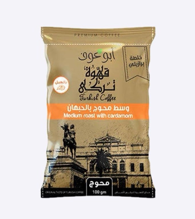 أبو عوف قهوة وسط محوج بالهيل والحبهان – 100 جم