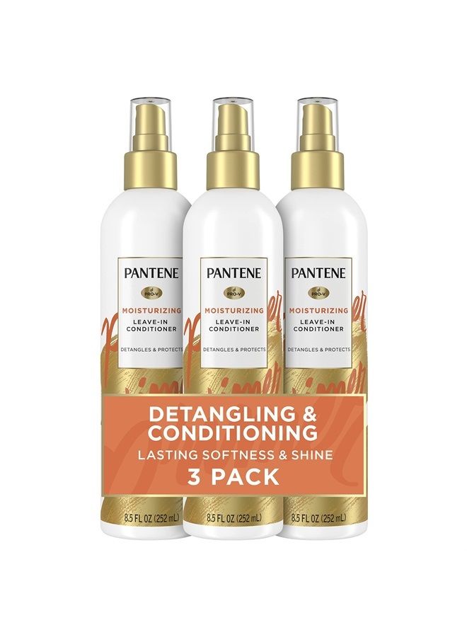 Pantene Conditioning Detangler Spray, Nutrient Boost, Pro-V Repair and Protect for Damaged Hair, 8.5 oz, 3 Count  - Image 1