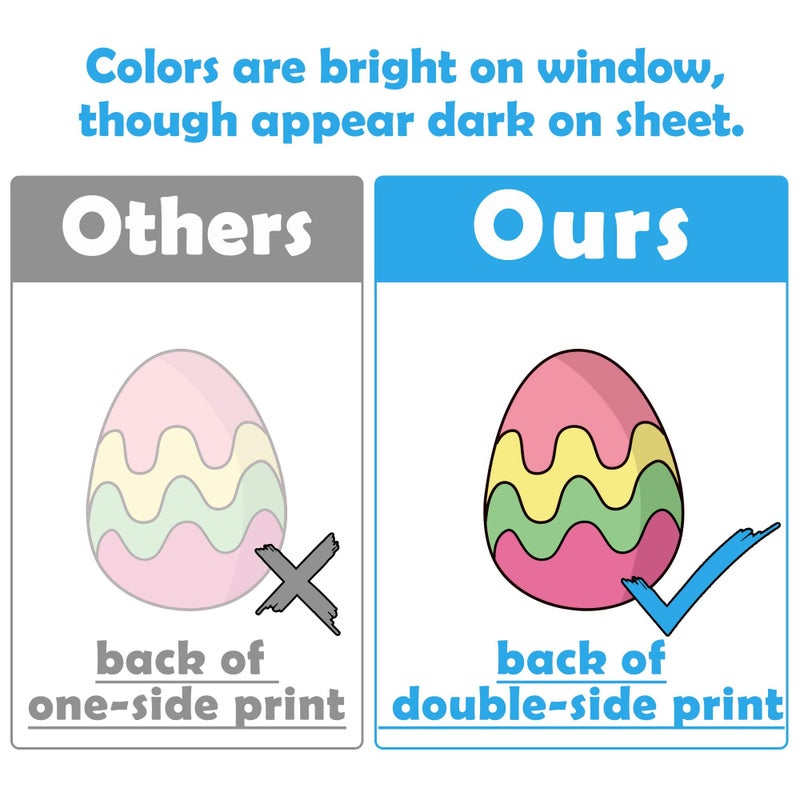 Ivenf Easter Decorations Window Clings Decals Decor, Extra Large Easter Eggs Flowers Party Supplies Gifts, Spring Window Clings Decorations for Kids School Home Office, 6 Sheets 69pcs - Image 4