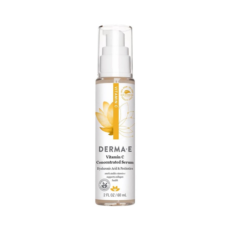 derma-e DERMA E Vitamin C Concentrated Serum, 2 Oz, with Hyaluronic Acid, Vitamin E & Aloe, All Natural, Antioxidant-Rich Concentrated Formula, Hydrating & Brightening Vitamin C Face Serum - Image 1